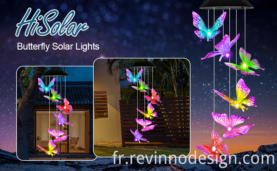 butterfly solar wind chimes